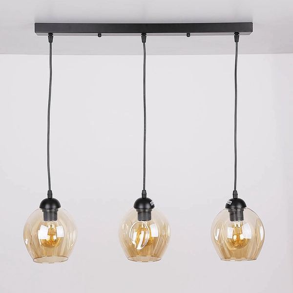 Potrójna lampa wisząca Aspa 33-00606 Candellux czarna brązowa
