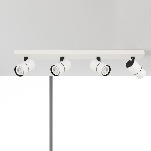 Plafon LAMPA sufitowa LACONI SPL-2813-4B-WH Italux metalowa OPRAWA regulowane reflektorki na listwie białe czarne