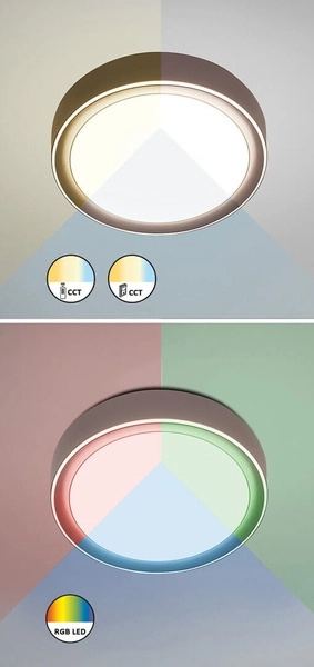 Plafoniera LAMPA sufitowa MOKKA 2987 Rabalux okrągła OPRAWA plafon LED 24W 3000K - 6000K z pilotem brązowy