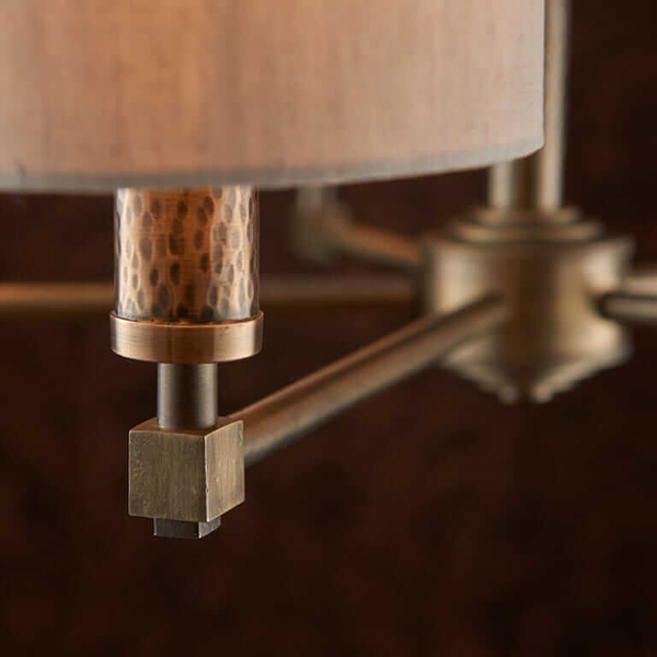 Wielopunktowa lampa wisząca Indara 71345 Endon z abażurkami brąz beżowa