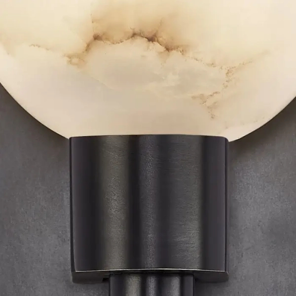 Alabastrowa lampa ścienna Lucian QN-LUCIAN1-UBZ-AR do jadalni czarny