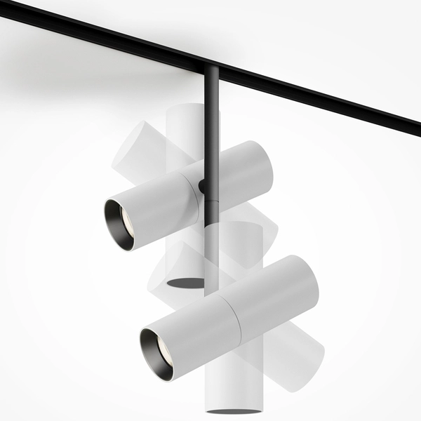 Lampa do szyn magnetyczna Elti TR005-2-2X12W3K-BW LED 24W 3000K tuba biała czarna