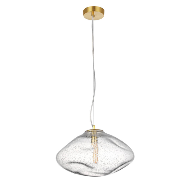 Szklana lampa wisząca INES AZ5763 Azzardo do salonu złoty przezroczysty