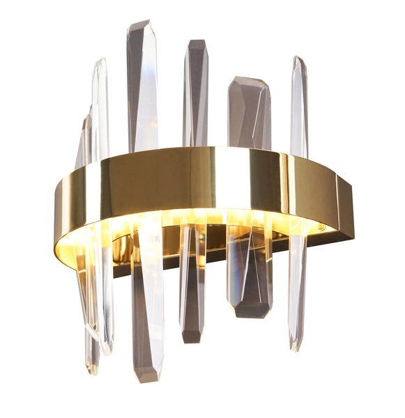 Kinkiet LAMPA ścienna PRINCE W0287 Maxlight metalowa OPRAWA glamour LED 12W 3200L crystal złota
