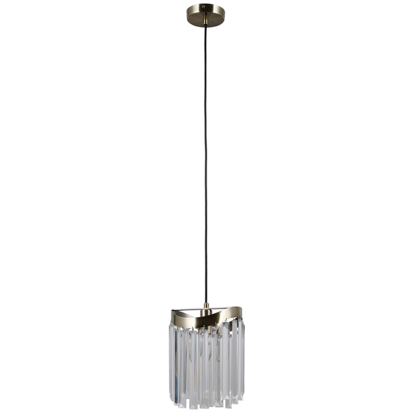 Wisząca LAMPA glamour SABRIGA PND-44544-1 Italux okrągła OPRAWA metalowy ZWIS loft kryształki crystals brąz antyczny