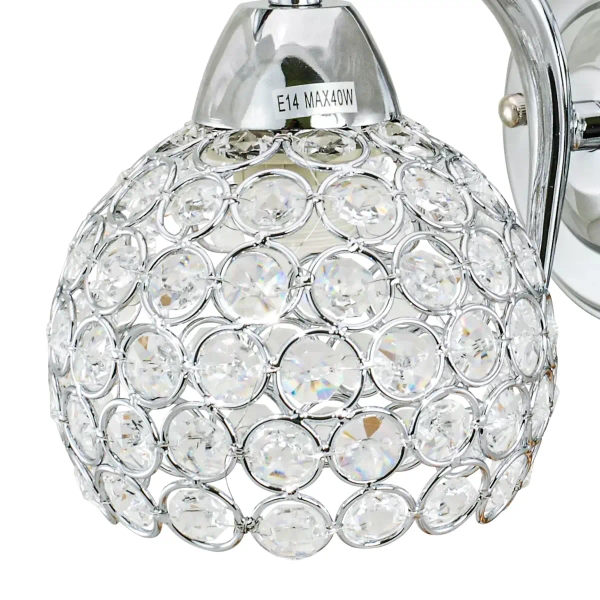 Kryształowa lampa ścienna 8707/1 8C do holu chrom
