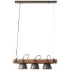 Potrójna lampa wisząca Plow 82173/46 loftowa drewniana czarna