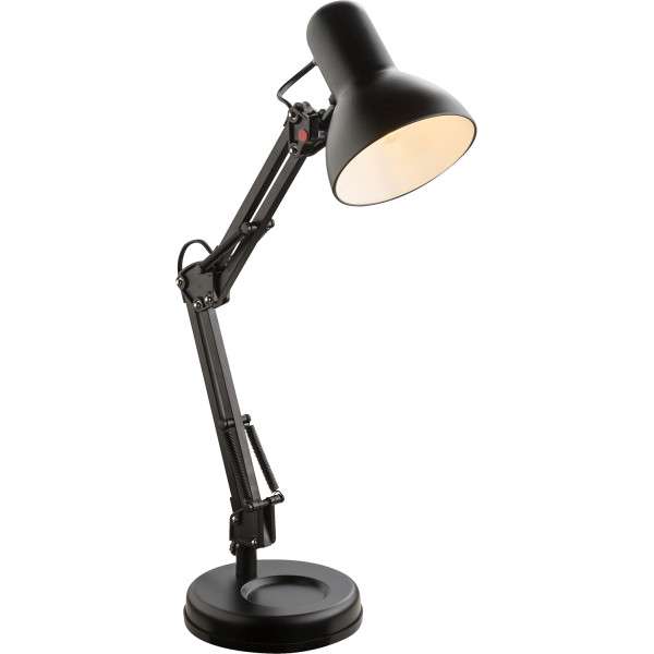 Biurkowa LAMPKA stojąca FAMOUS 24880 Globo metalowa LAMPA na regulowanym ramieniu czarna