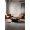 Minimalistyczny stolik kawowy DOVER MM001501100420 czarny żywica drewno 100cm