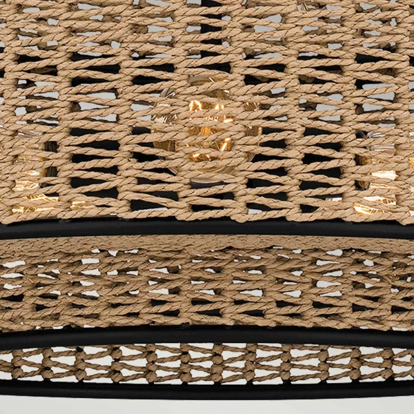 Ekologiczna lampa wisząca Teton QZ-TETON-5P-MBK naturalna lina