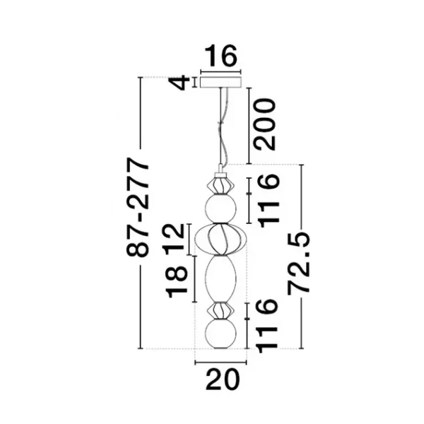 Ściemnialna lampa wisząca CASURNO LE45222 LED 23W 3000K zielona różowa