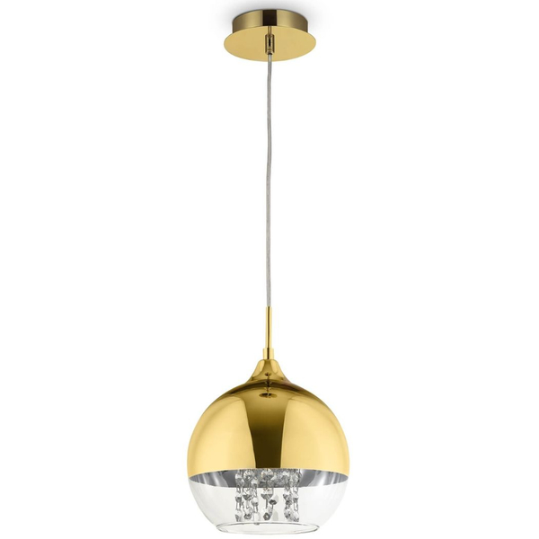 Kulista lampa wisząca Fermi P140-PL-110-1-G metalowa złota