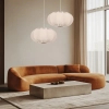 Tkaninowa wisząca lampa CAFEE beżowa 31-42019 1xE27 abażur do salonu