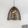 LAMPA wisząca MANORCA 2277 Rabalux metalowa OPRAWA orientalny ZWIS liście vintage czarny złoty