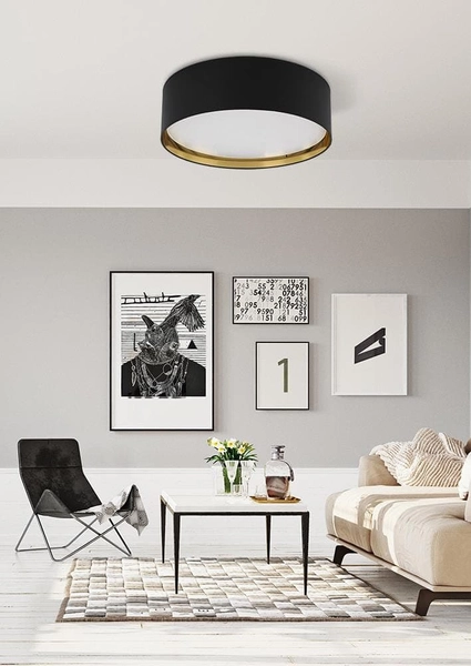 Okrągły plafon Bilbao 3432 TK Lighting okrągły salonowy czarny złoty