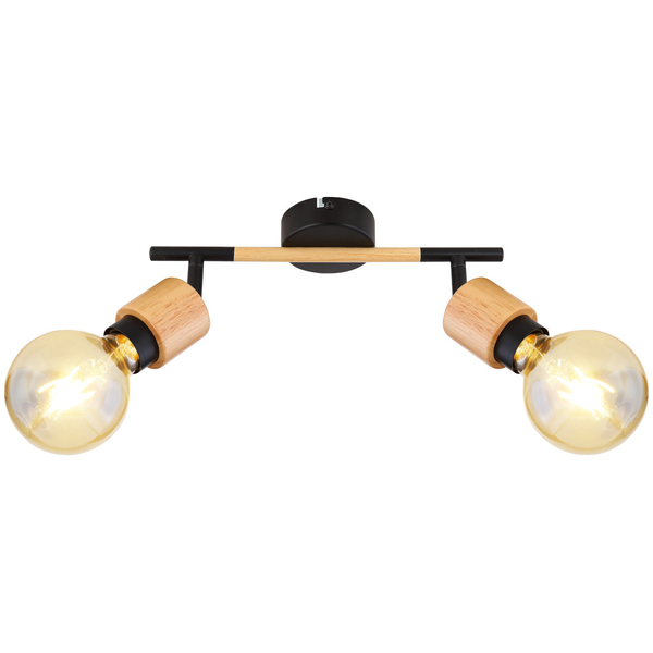 Regulowana LAMPA sufitowa JORNA 54031-2 Globo metalowa OPRAWA regulowane reflektorki czarne drewno