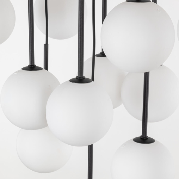 Wisząca lampa kaskadowa Martin 10079 bubble do salonu czarna biała