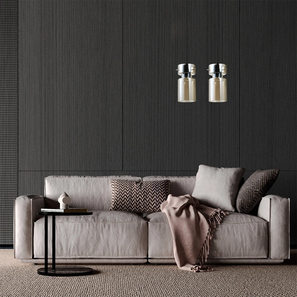 Loftowa lampa wisząca Nivio LP-2811/2L AM nad wyspę przydymiona czarna