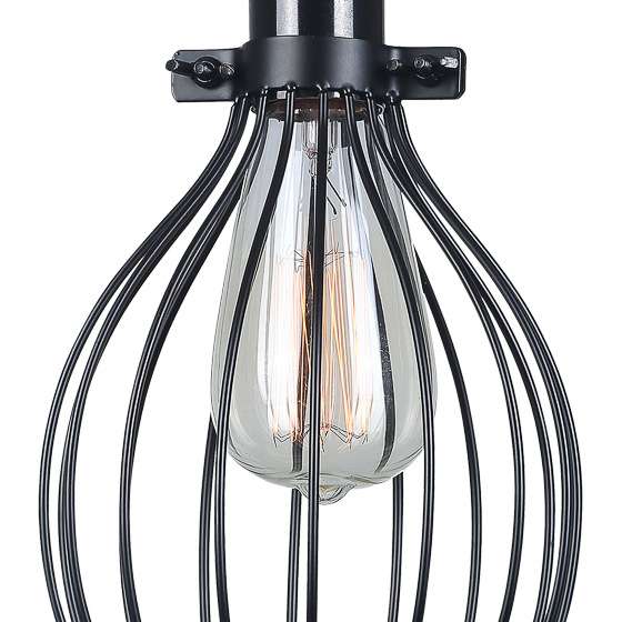 Kinkiet LAMPA ścienna LESTO MBM-2676/1 BK Italux metalowa OPRAWA druciana klatka czarna