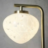 Stołowa lampka glamour  L&-198817 metalowa szklana biała mosiądz