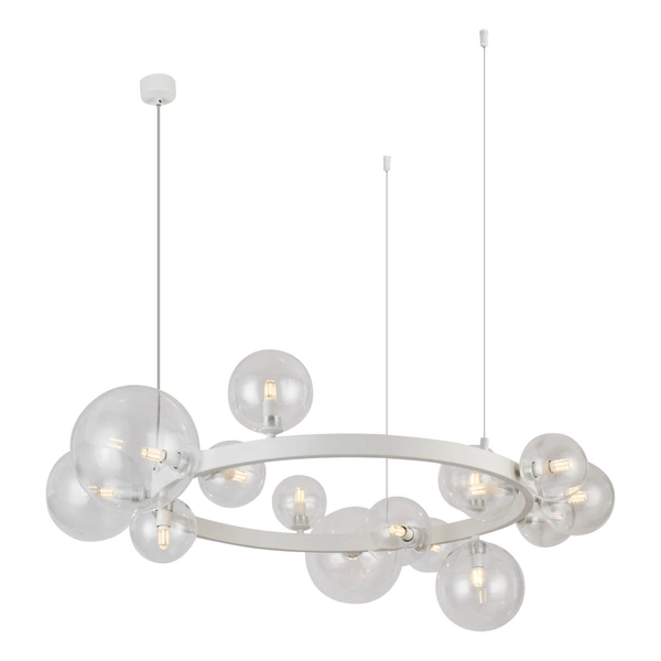 Salonowa wisząca lampa BUBBLES AZ5876+AZ5878 kule przezroczyste białe