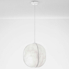 Owalna lampa wisząca MAPIRI LE44747 pajęczyna do salonu jedwabna biała