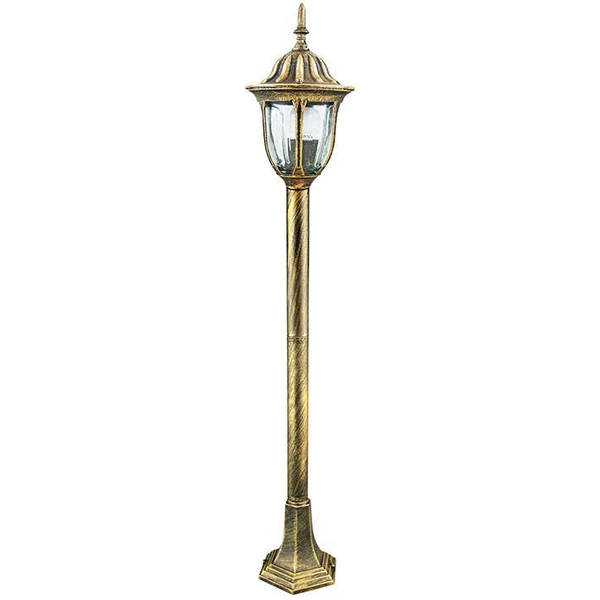 Stojąca LAMPA zewnętrzna FLORENCJA 302595 Polux ogrodowa OPRAWA metalowa latarnia outdoor IP43 patyna przezroczysta