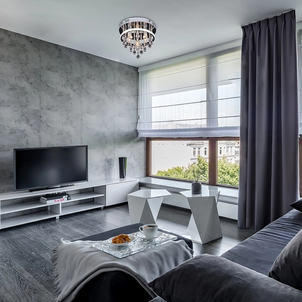 Glamour lampa sufitowa Pallas LED 20W 4000K salonowa chrom biała