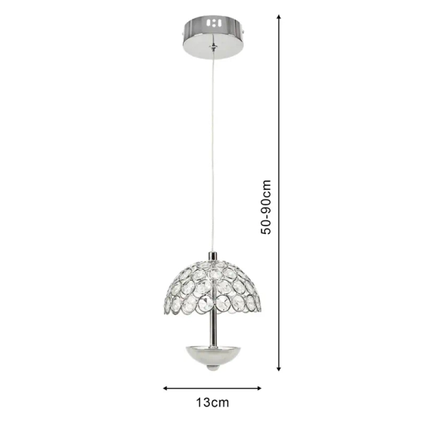 Kryształowa lampa wisząca VENUS ML314 LED 5W 4000K chrom