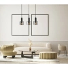 Skandynawska lampa wisząca Santia PND-65342-3-BK+SG loftowa czarna przydymiona hol