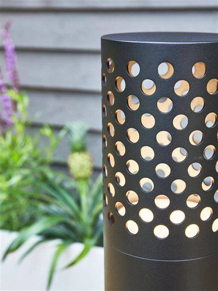 Okrągły słupek ażurowy Garden do ogrodu LED 6W czarny