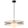 LAMPA wisząca SANDY MDM-4002/1 GD Italux okrągła OPRAWA druciana ZWIS kapelusz złoty