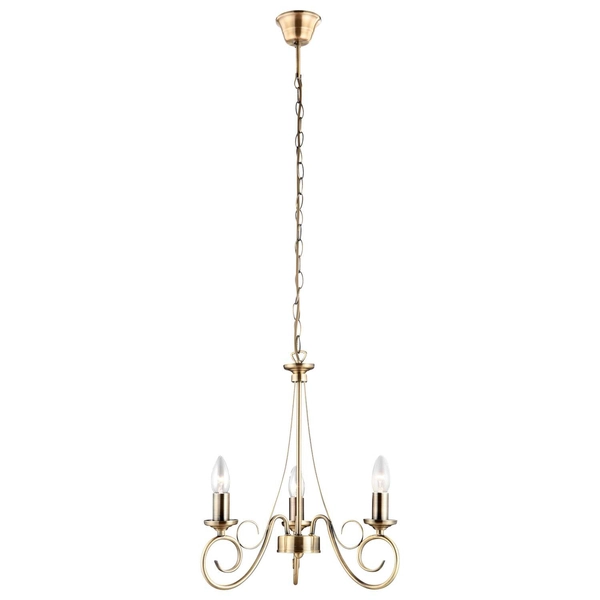 Żyrandol maria teresa LAMPA wisząca TRUNCATUS 69003-3 Globo metalowa OPRAWA świecznikowa ZWIS klasyczny na łańcuchu mosiądz