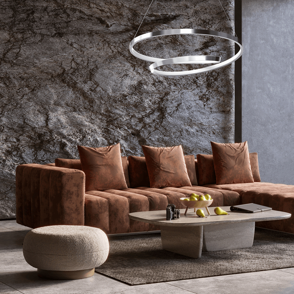 Salonowa lampa wisząca Lucero wstęga LED 48W 4000K rings chrom