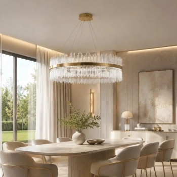 Żyrandol glamour HESTIA złoty ST-4999-120 1xLED 70W 3000K z kryształami