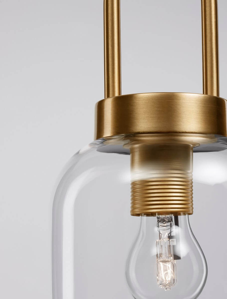 Stylowa lampa wisząca Banes do jadalni złota przezroczysta