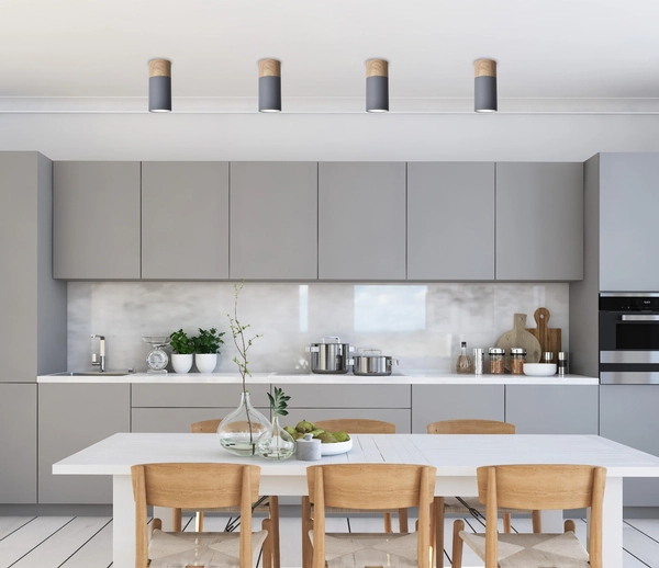 Skandynawska lampa sufitowa 2284279 okrągła plafon tuba metalowa szara