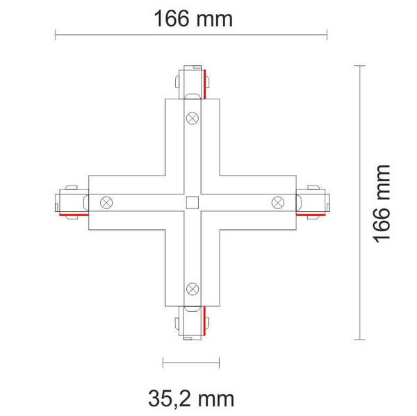 Łącznik krzyżowy X 8115 Shilo do 3-fazowej szyny natynkowej czarny