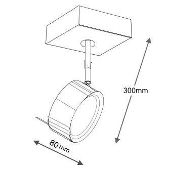 Sufitowa lampa FUSSA 7307 Shilo metalowy spot regulowany czarny