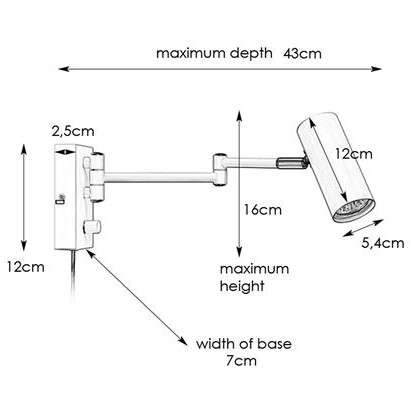 Kinkiet LAMPA ścienna TORINO 107539 Markslojd metalowa OPRAWA na wysięgniku czarna