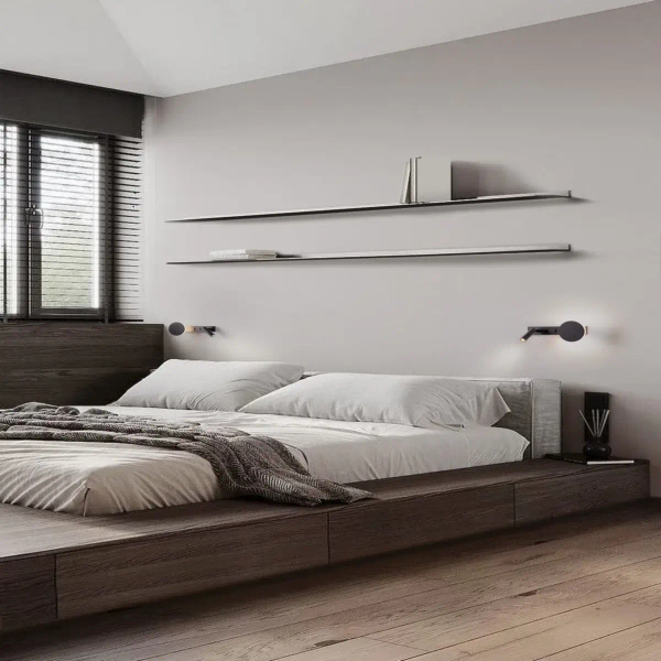 Podłużna ścienna lampa PAROTANI czarna LE44678 1xLED 9W 3000K tuba regulowana