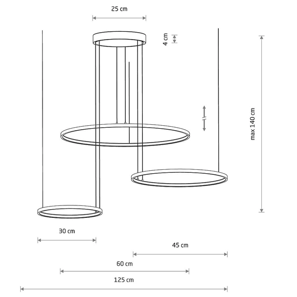Lampa wisząca do salonu ring Circolo 10817 Nowodvorski LED 45W 3000K czarna