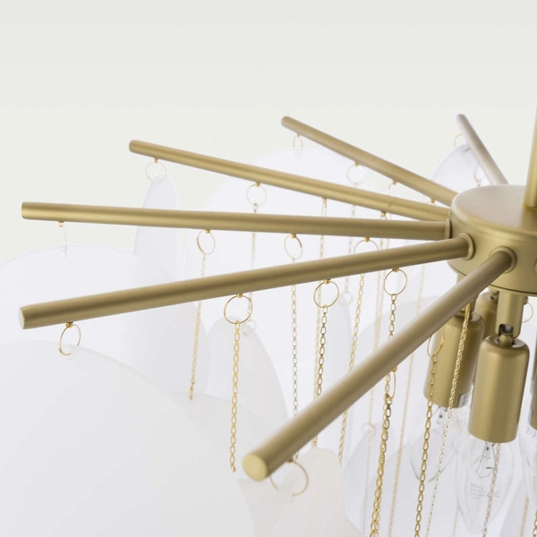 Designerska LAMPA wisząca TROMSO P04094BR Cosmolight nowoczesny zwis z łańcuszkami mosiądz