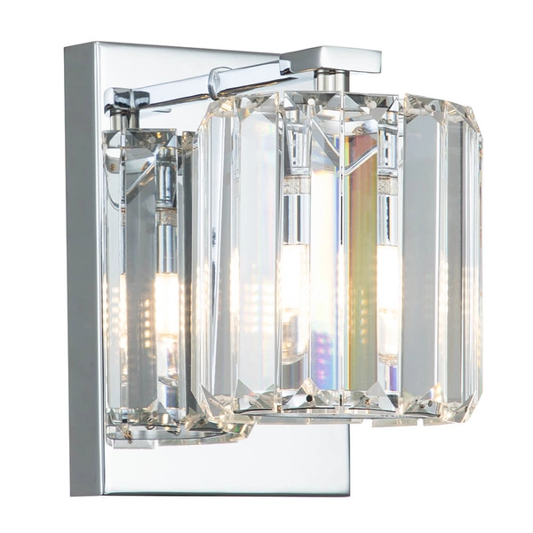 Kryształowa lampa ścienna Divine QZ-DIVINE1-PC-BATH glamour IP44 chrom