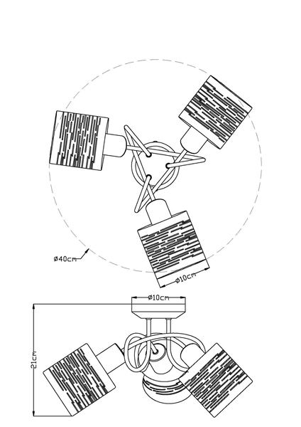 Nasufitowa lampa Tunno 15342-3D do jadalni czarna złota