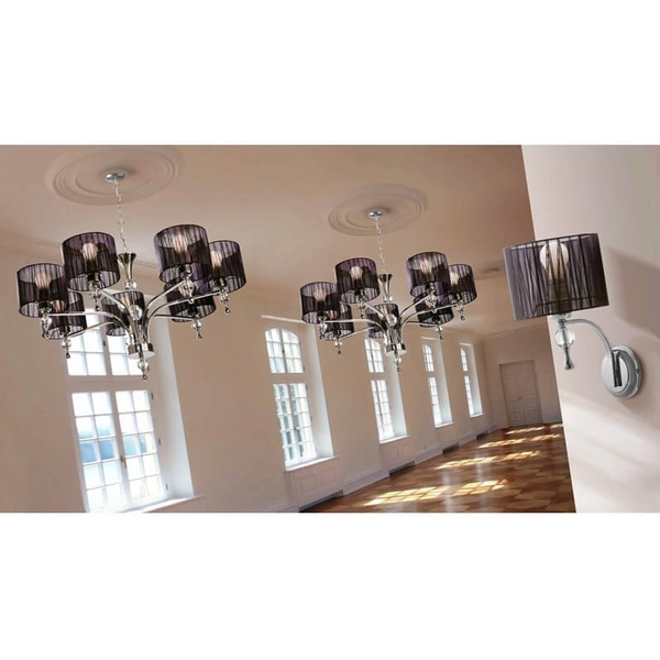 Wisząca lampa pałacowa Impress nad stolik czarna chrom