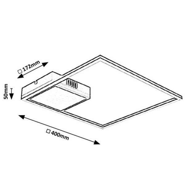 Kwadratowa LAMPA sufitowa SIRIUS 5285 Rabalux metalowy plafon LED 30W 4000K do salonu chrom