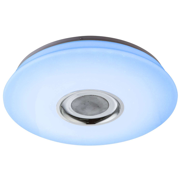 Plafon LAMPA sufitowa NICOLE 41329-18 Globo okrągła OPRAWA z efektem gwiazd LED RGB 24W głośnik bluetooth biała