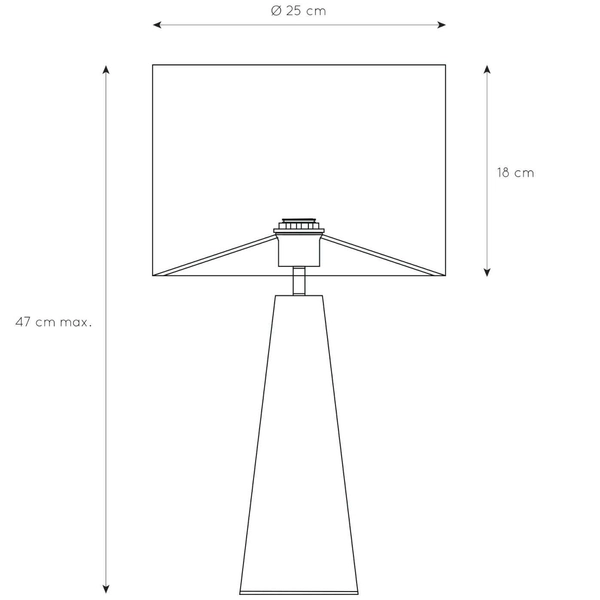 Abażurowa LAMPA stołowa VELVET 10501/81/30 Lucide stojąca LAMPKA nocna czarna szara