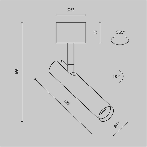 Lampa sufitowa Focus C141CL-L125-6W3K-BBS LED 6W 3000K tubka mosiądz